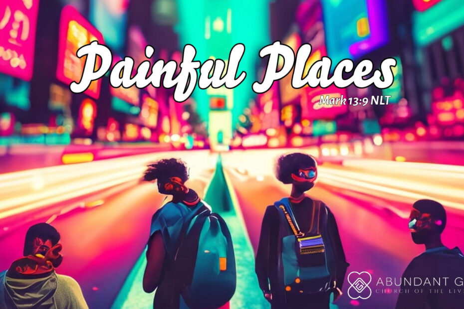 Picture of people in a big city fleeing from a painful place