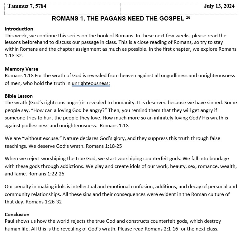 Sabbath School lesson: The pagans need the gospel