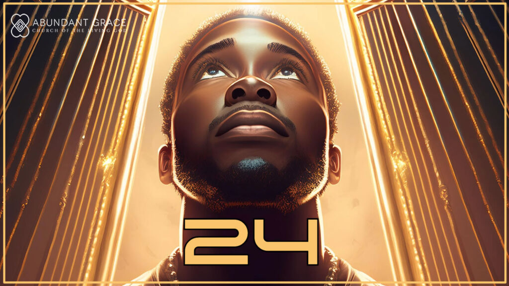 An ultra high resolution image top down angle close up of a person staring up into the sky standing at the pearly gates with a bright light shining in their face with darkness behind them