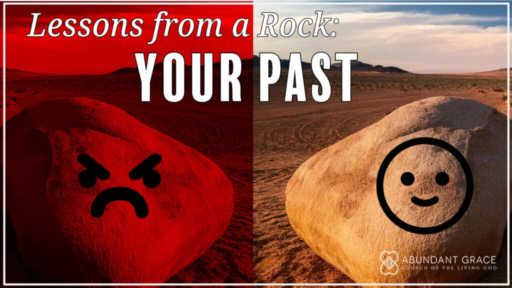 Split image of a happy rock and a mean rock