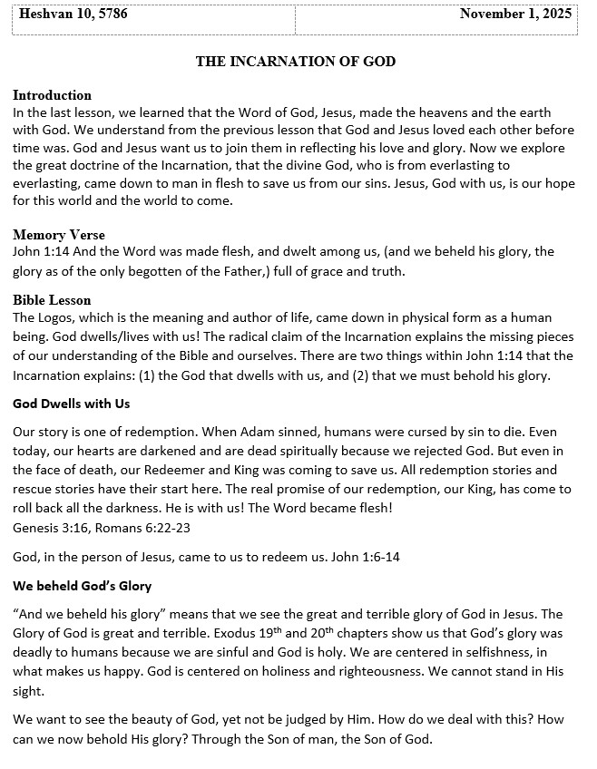 Scriptures and Tea lesson