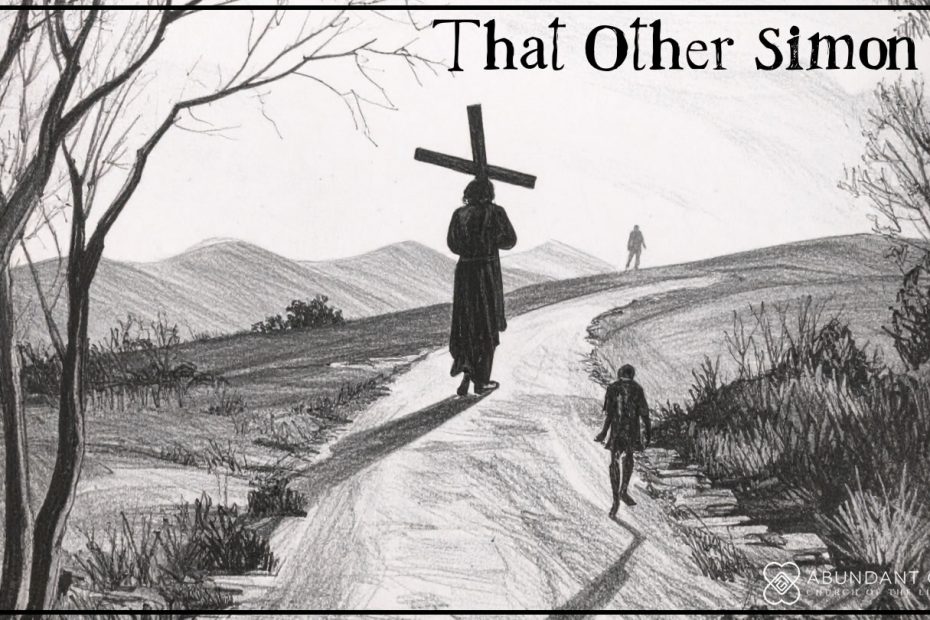 a person carrying a cross marching on a road