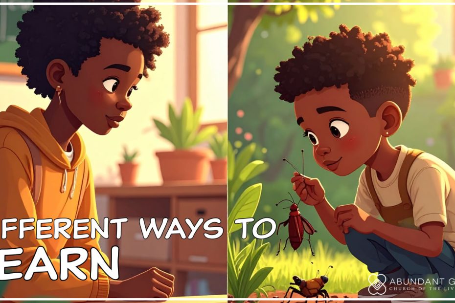 A person learning in different ways